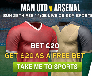 William Hill Man Utd v Arsenal Free Bet, Daily Vegas Bonus, Casino, Bingo Promos