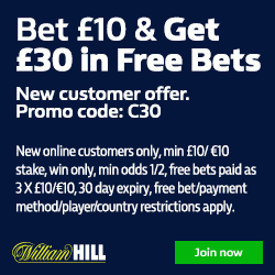 William Hill Free Bet with Promo Code C30