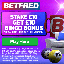 Betfred Bingo Bonus Code 100 Free Spins